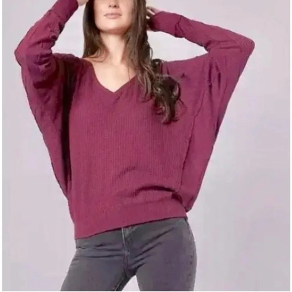 Free People Santa Clara Thermal Shirt Mulberry - Picture 3 of 8